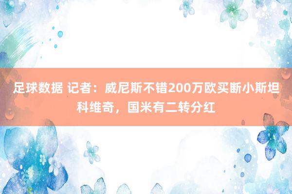 足球数据 记者：威尼斯不错200万欧买断小斯坦科维奇，国米有二转分红