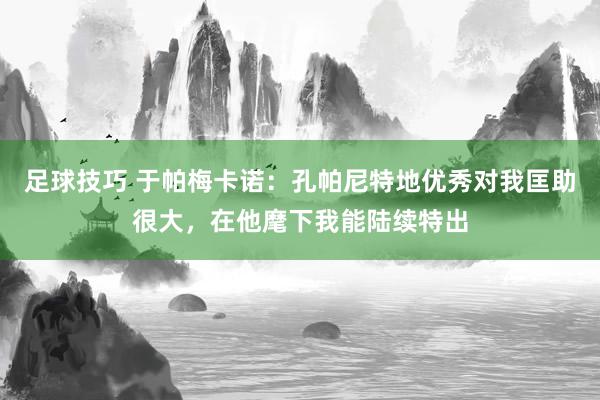 足球技巧 于帕梅卡诺：孔帕尼特地优秀对我匡助很大，在他麾下我能陆续特出