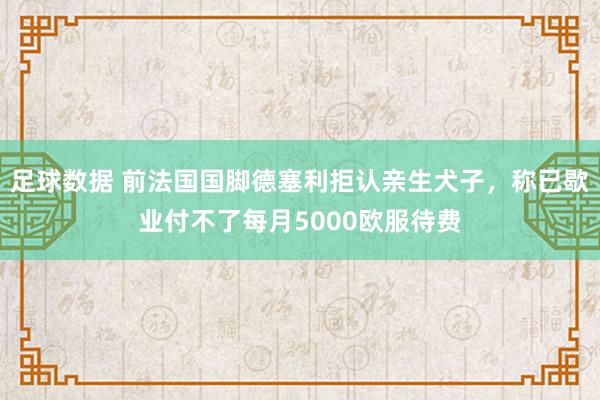 足球数据 前法国国脚德塞利拒认亲生犬子，称已歇业付不了每月5000欧服待费