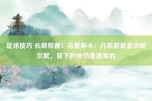 足球技巧 长期和善！马雷斯卡：几年前就意识帕尔默，目下的他仍是通常的