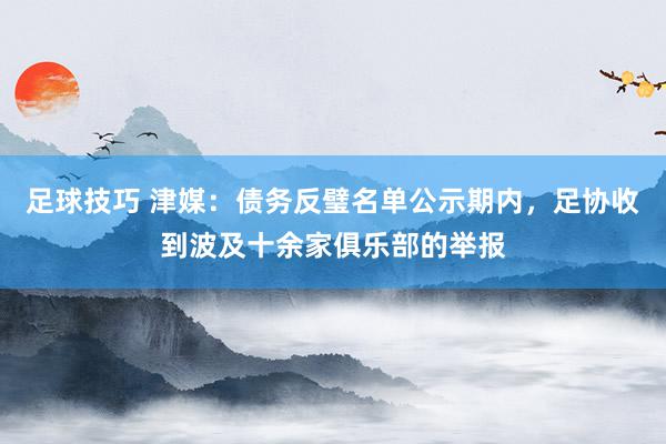 足球技巧 津媒：债务反璧名单公示期内，足协收到波及十余家俱乐部的举报