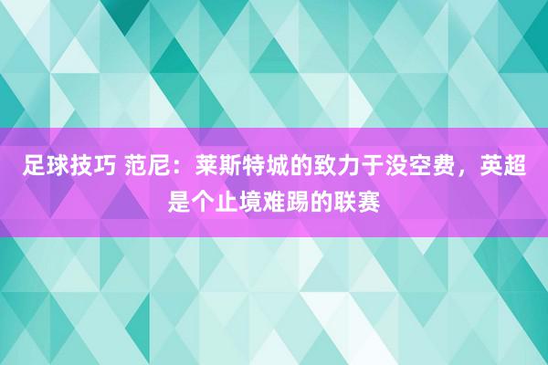 足球技巧 范尼：莱斯特城的致力于没空费，英超是个止境难踢的联赛