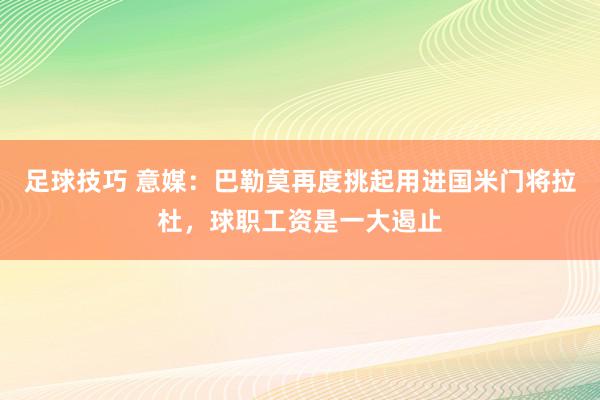 足球技巧 意媒：巴勒莫再度挑起用进国米门将拉杜，球职工资是一大遏止